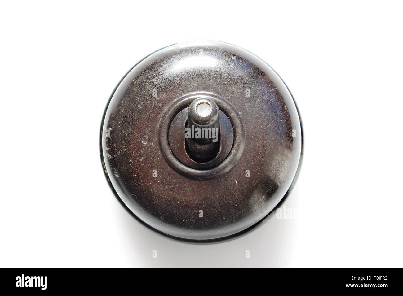 Antique switch on off bakelite 50s/60s, isolated on white background ...