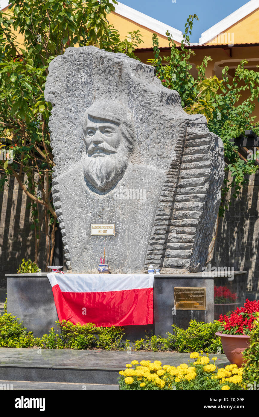 Monument and carving of the respected Polish Kazimierz Kwiatkowski, practically forgotten in his homeland, was known and respected in Vietnam. Stock Photo