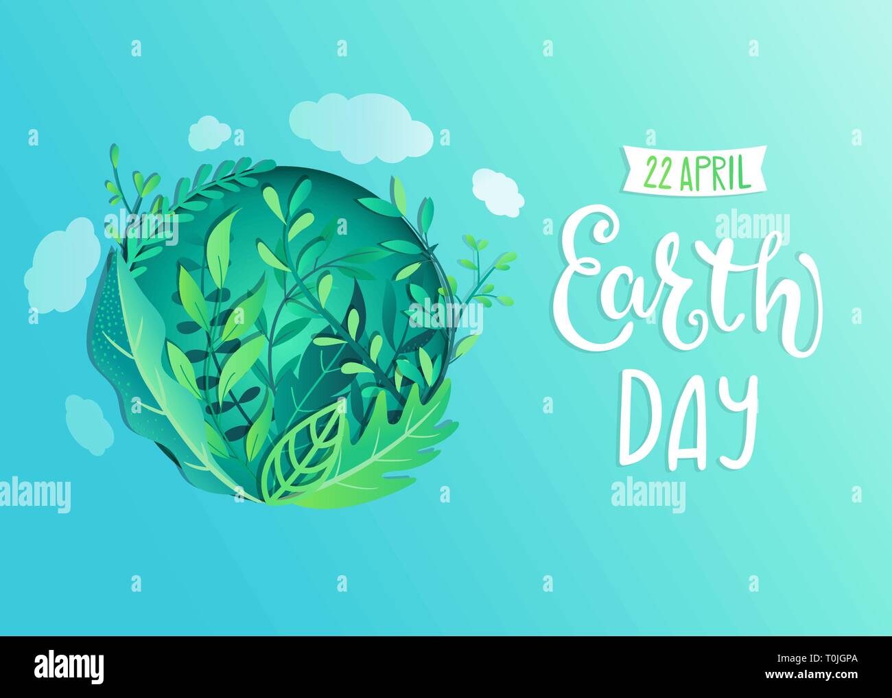 Earth Day Banner for environment safety celebration Stock Vector