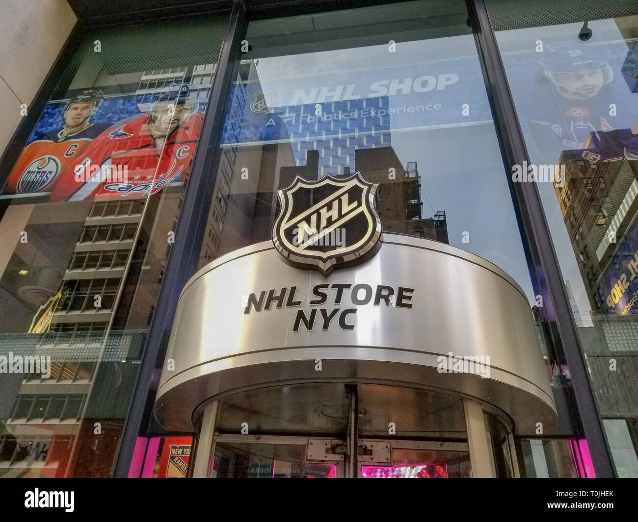 NHL hockey players sweaters for sale at the NHL store on Avenue of the  Americas in Midtown Manhattan, New York City Stock Photo - Alamy