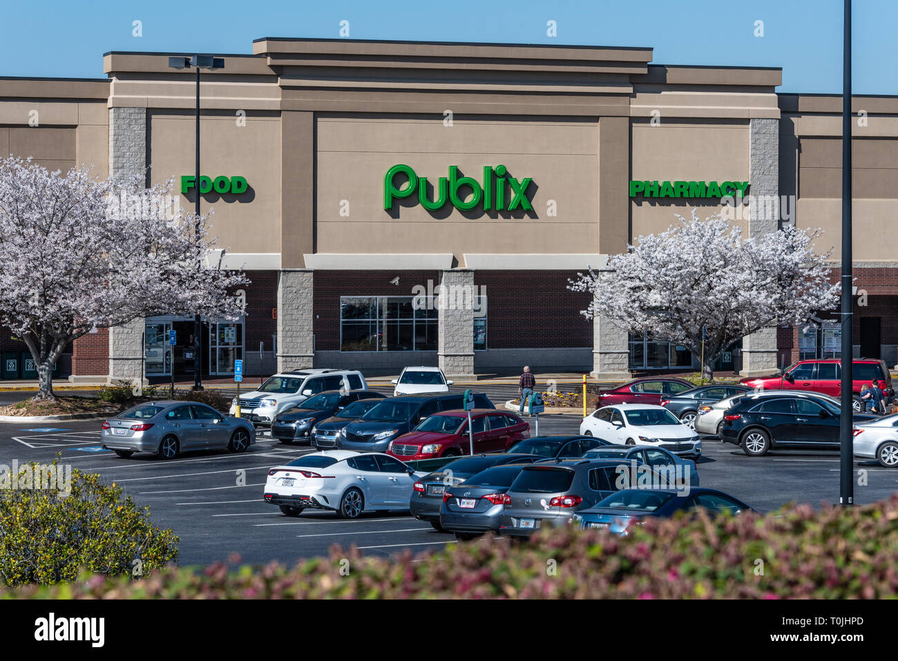 Publix Super Market (the largest and fastest-growing employee-owned supermarket chain in the U.S.) in Lawrenceville (Metro Atlanta), Georgia. (USA) Stock Photo