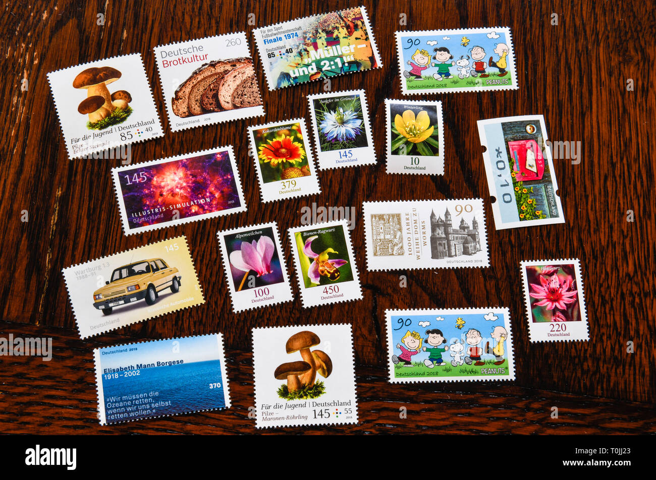 German stamps, Deutsche Briefmarken Stock Photo