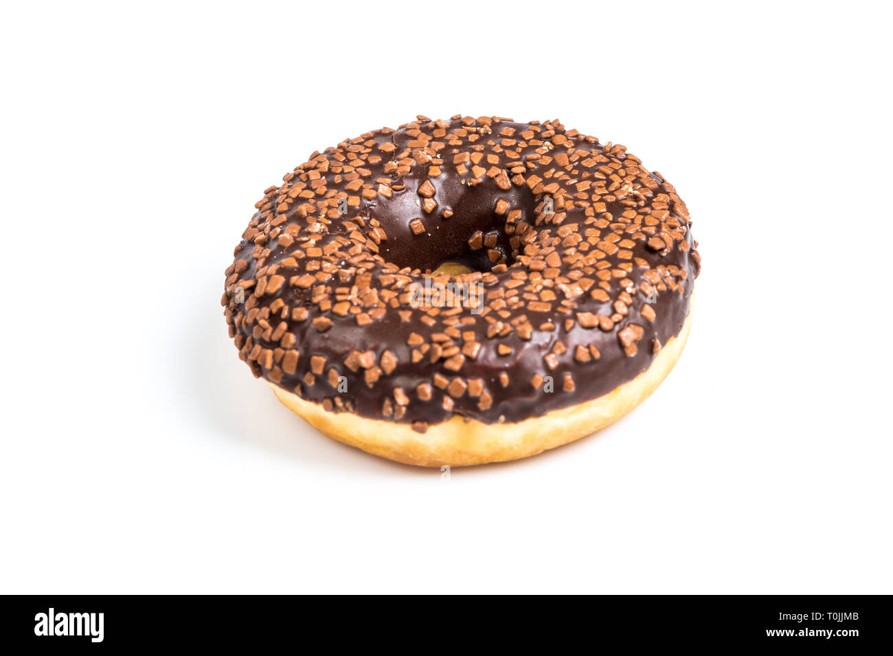Sweet chocolate donut isolated on white background Stock Photo - Alamy
