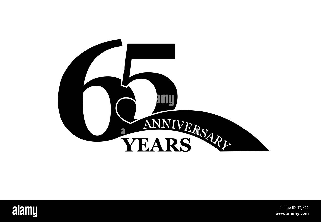 65 years anniversary, flat simple design, logo Stock Vector Image & Art ...