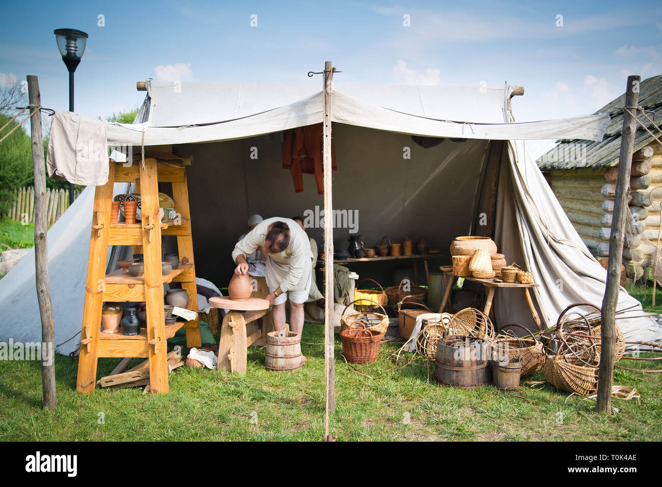 Pottery and wicker Stock Photo Alamy