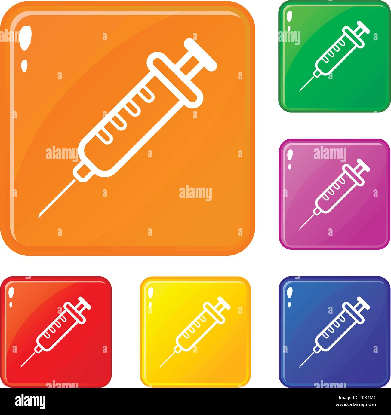 Clinical syringe icons set vector color Stock Vector Image & Art - Alamy