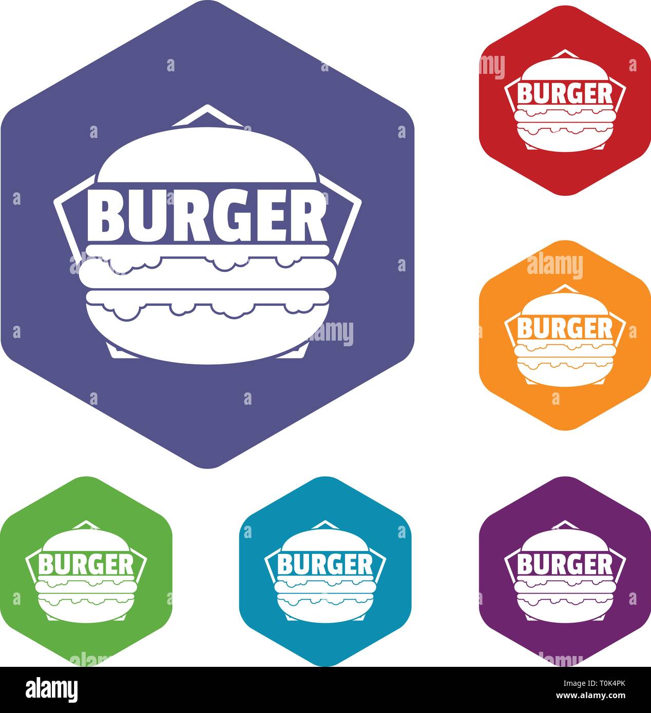 Fresh burger icons vector hexahedron Stock Vector