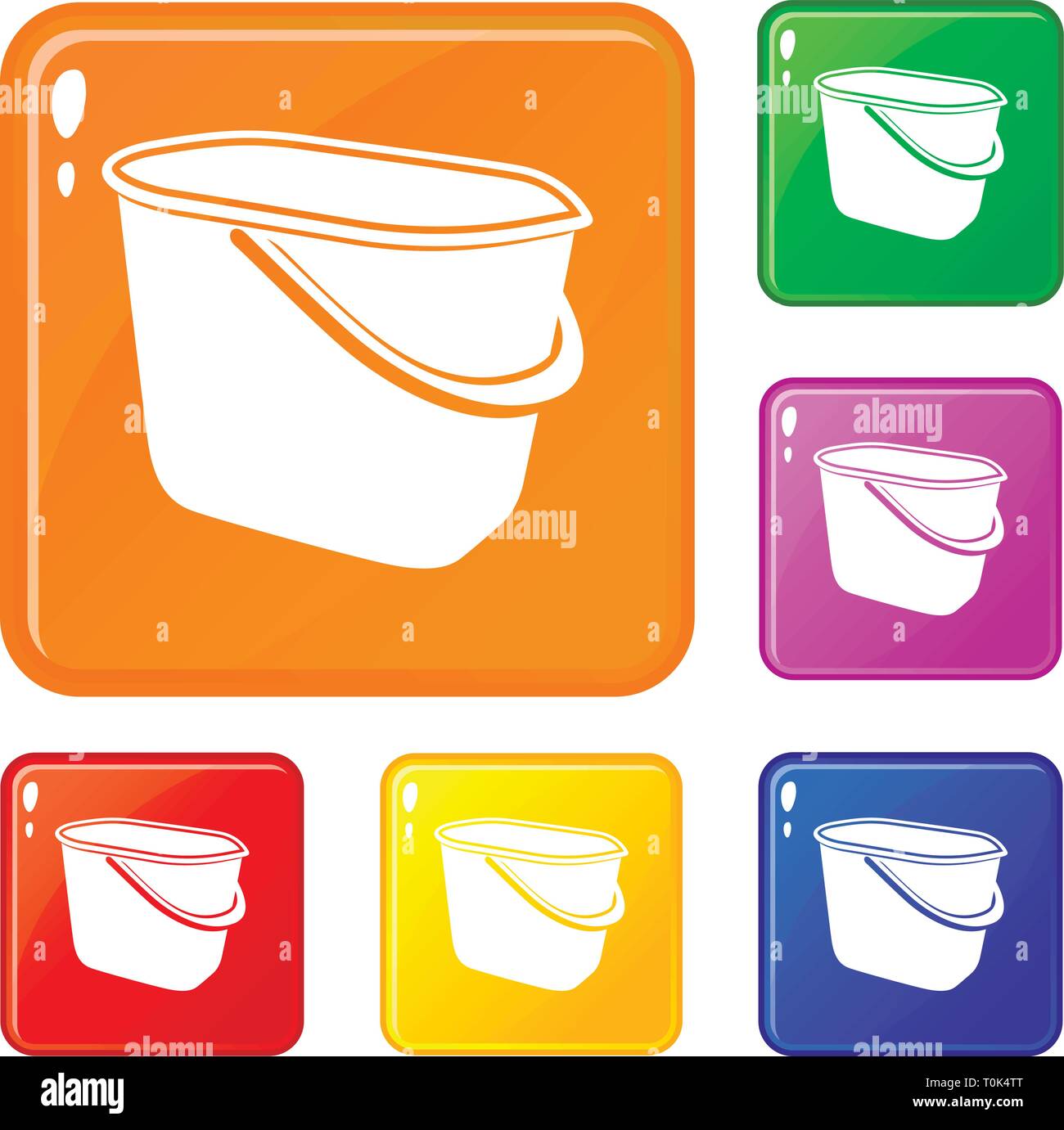 Household bucket icons set vector color Stock Vector Image & Art - Alamy