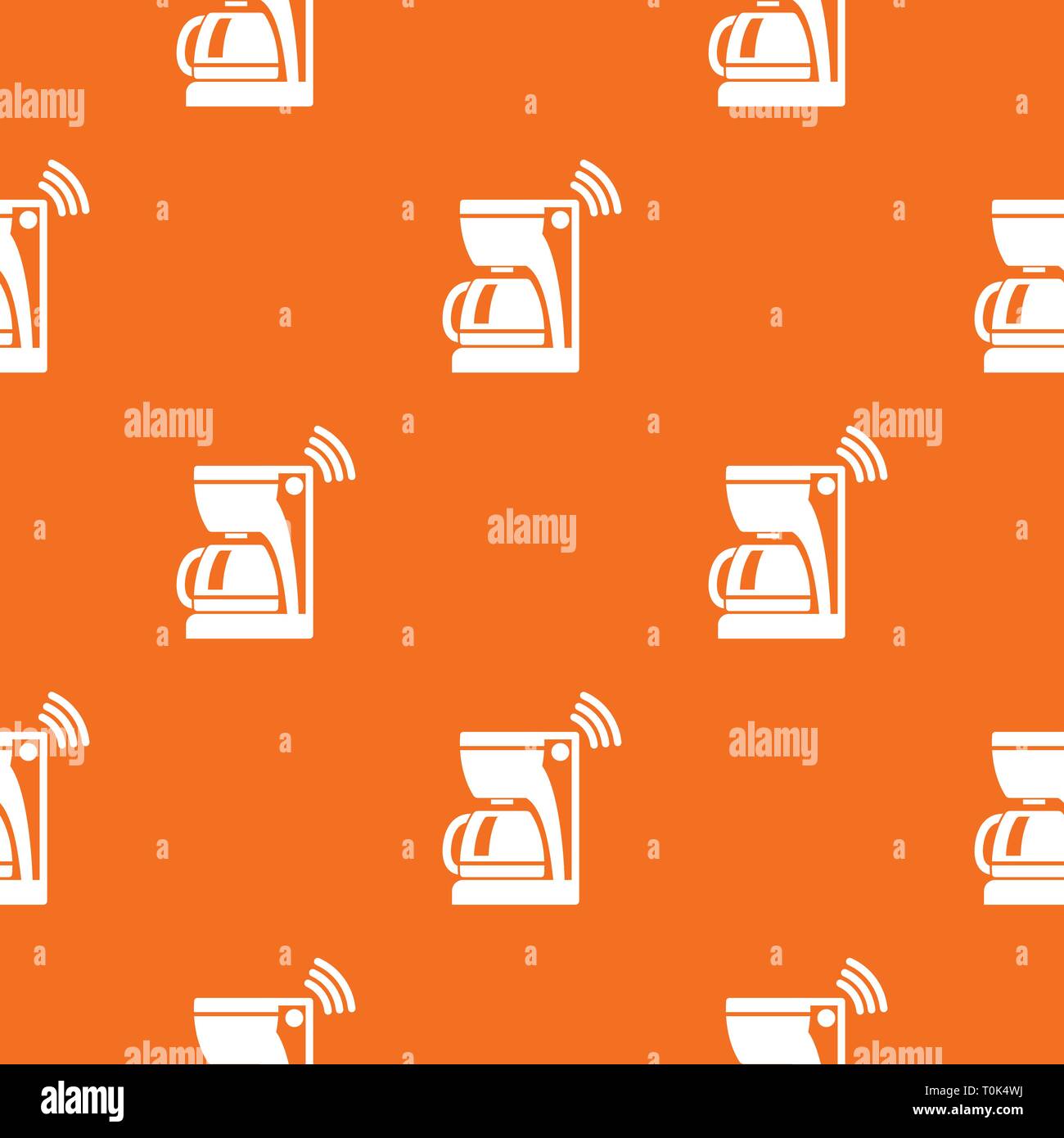 Coffee maker pattern vector orange Stock Vector