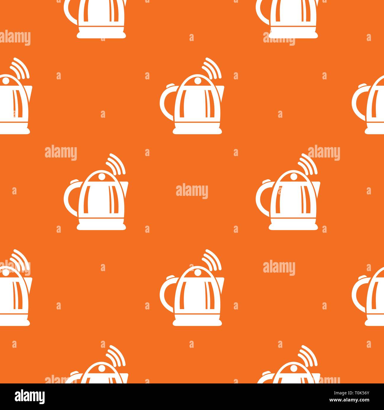 Electric kettle pattern vector orange Stock Vector