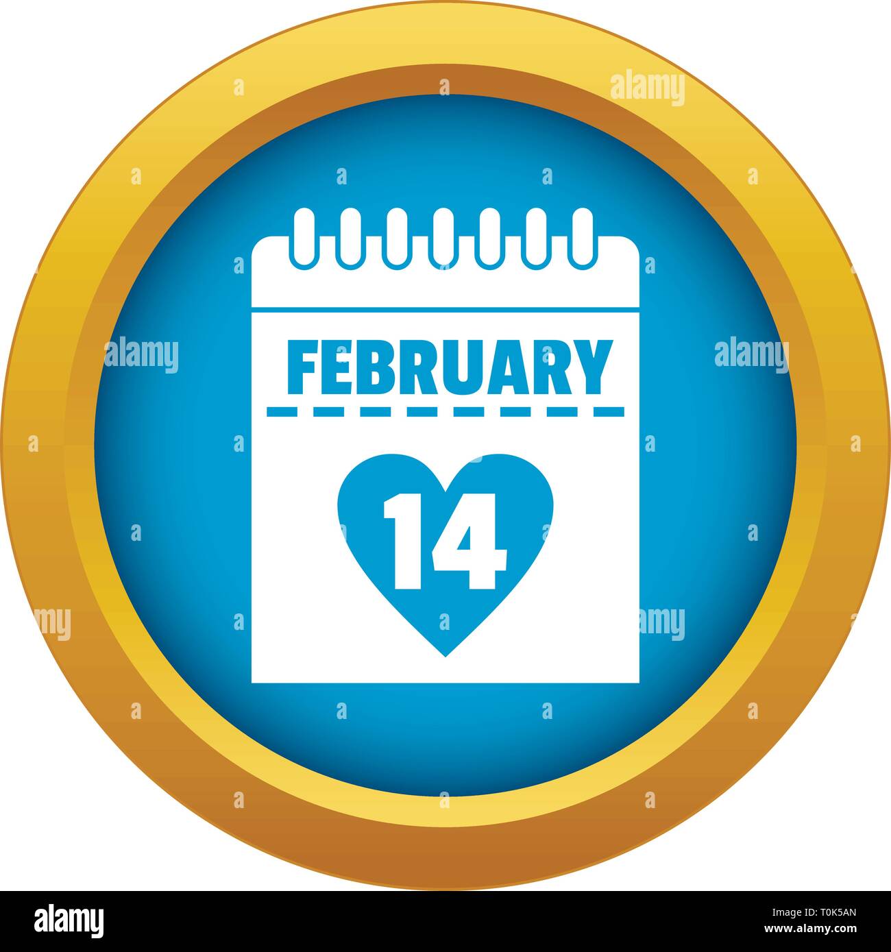 Valentines day calendar icon blue vector isolated Stock Vector Image ...