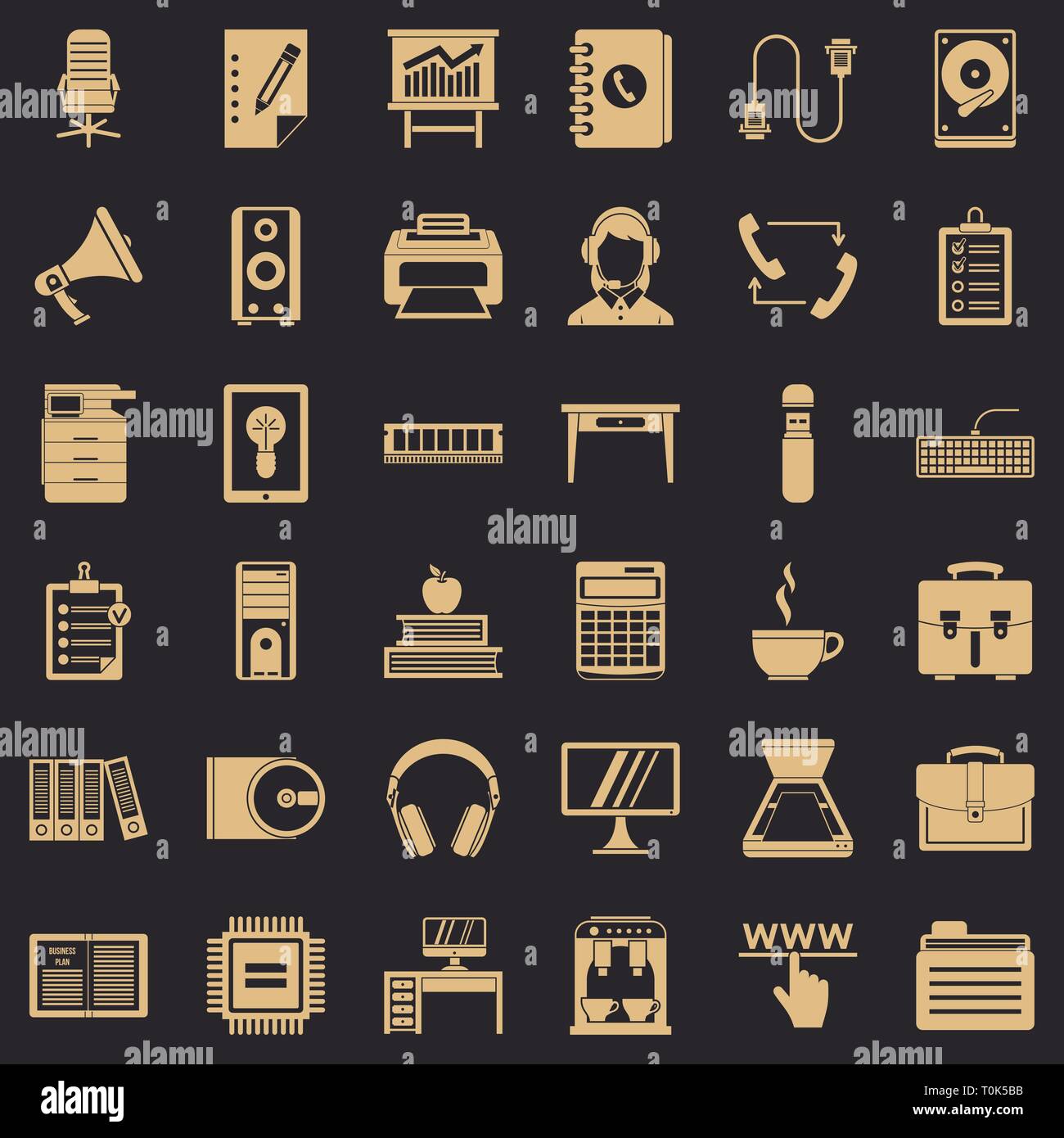 Work folder icons set, simple style Stock Vector Image & Art - Alamy
