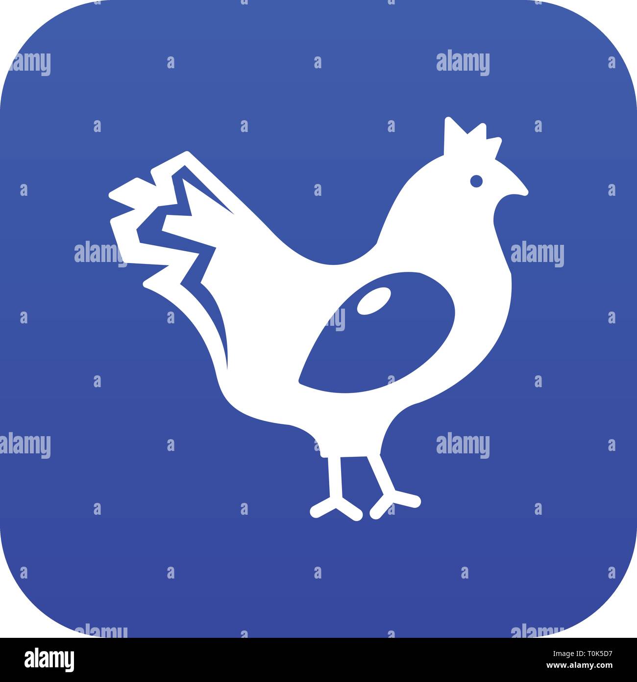 Chicken icon blue vector Stock Vector Image & Art - Alamy