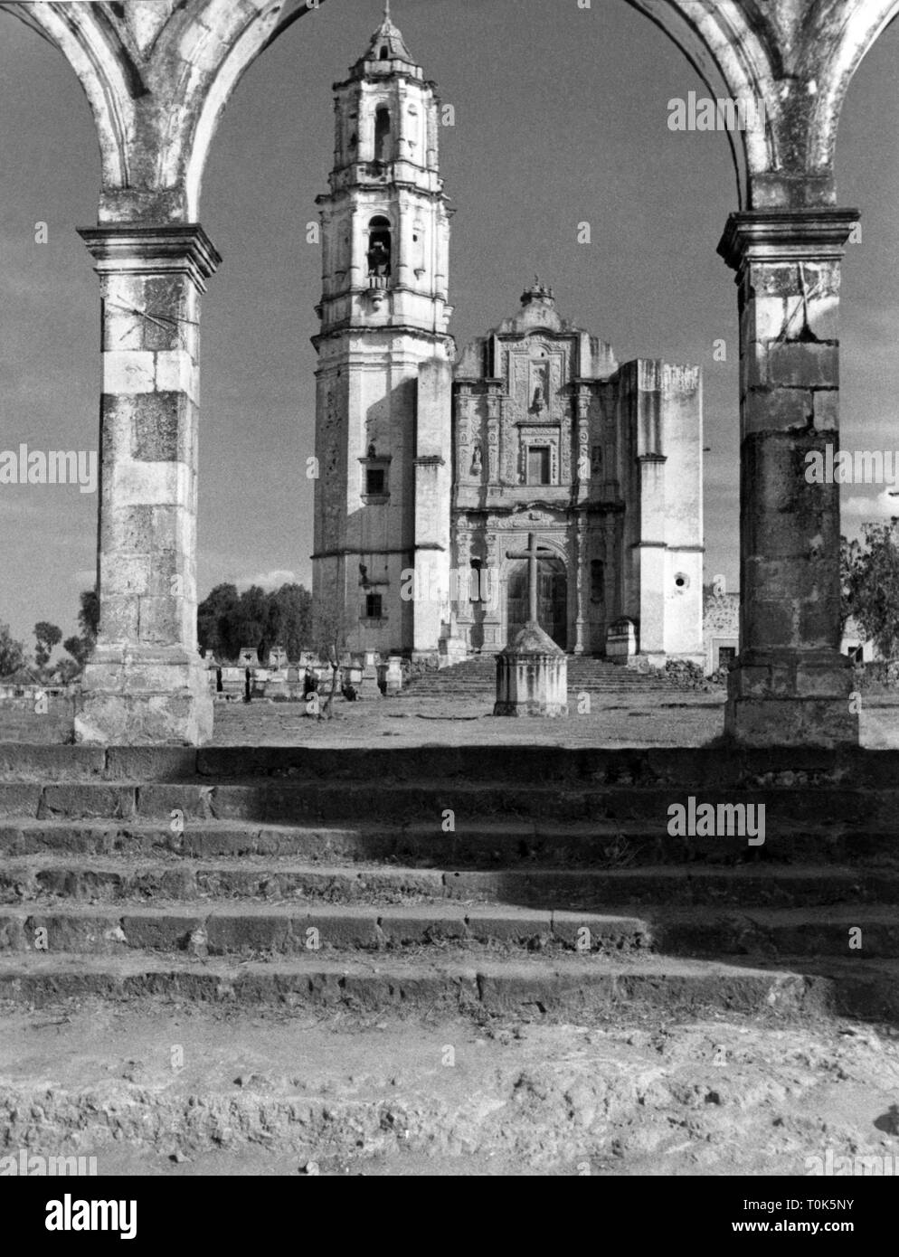 geography / travel, Mexico, Pachuca, churches, village church on Pan Americana, exterior view, 1960s, Additional-Rights-Clearance-Info-Not-Available Stock Photo