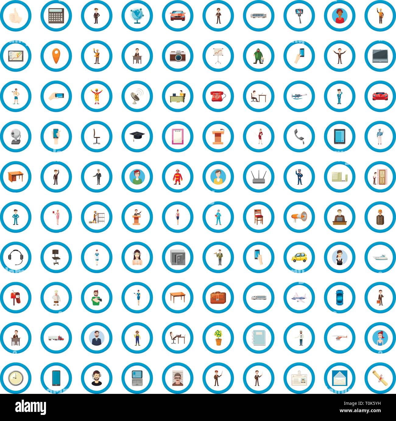 100 job icons set, cartoon style Stock Vector Image & Art - Alamy
