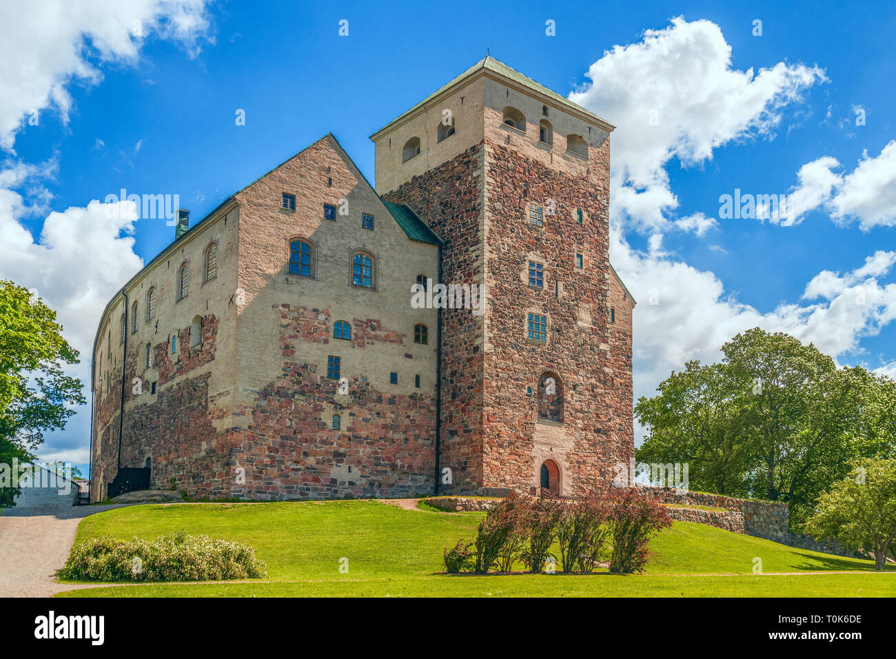 Turku Castle (Abo slott) is the largest medieval building in Finland. Turku. Finland Stock Photo