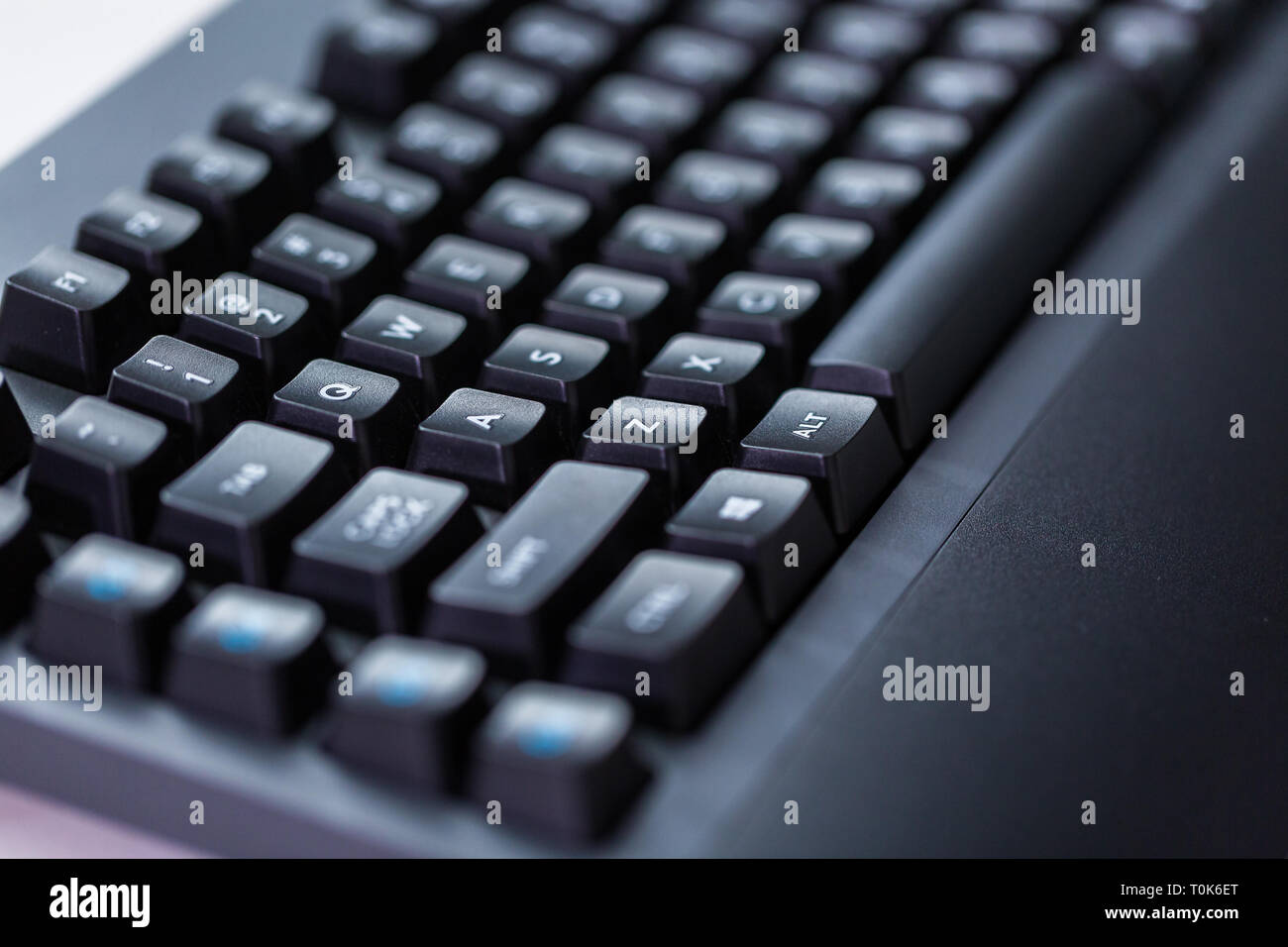 Modern black computer keyboard with raised keys Stock Photo Alamy