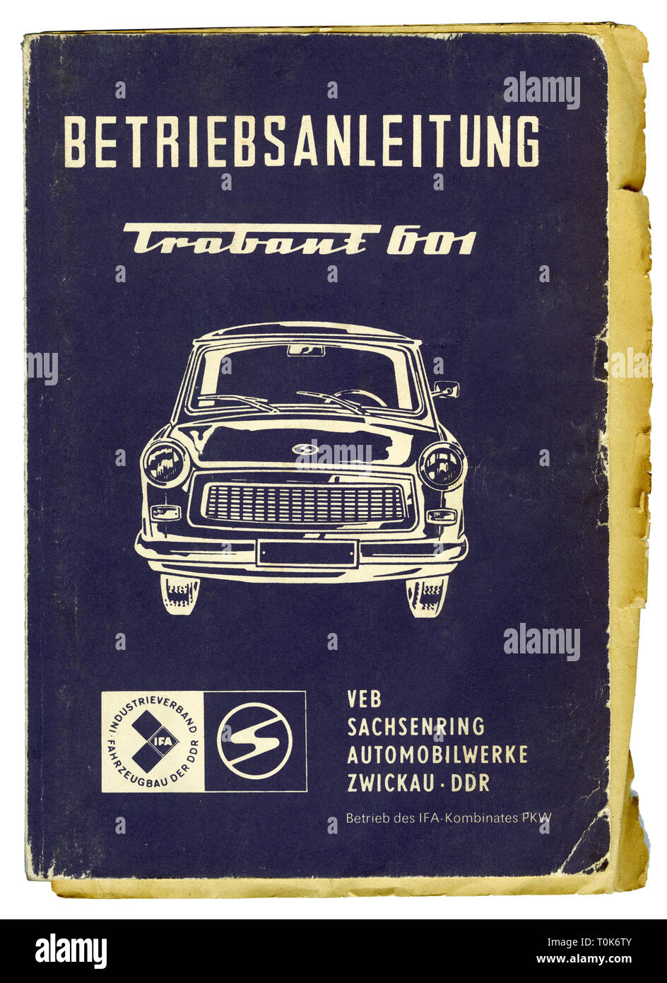 transport / transportation, car, vehicle variants, Trabant, Trabant 601, operating manual, VEB Sachsenring Automobilwerke Zwickau, company of the IFA state holding combine PKW, industrial association vehicle construction of the GDR, 1982, Additional-Rights-Clearance-Info-Not-Available Stock Photo