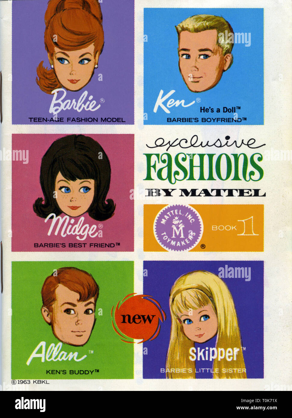 Barbie catalogue, by Mattel, Barbie doll, Ks, Midge, Allan, skipper, USA,  1963, Additional-Rights-Clearance-Info-Not-Available Stock Photo - Alamy