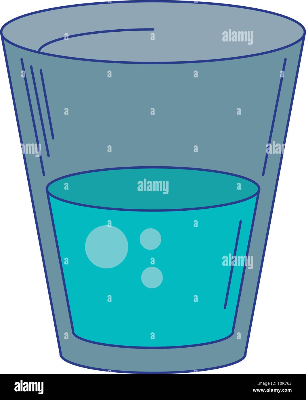 Water glass cup symbol blue lines Stock Vector Image & Art - Alamy