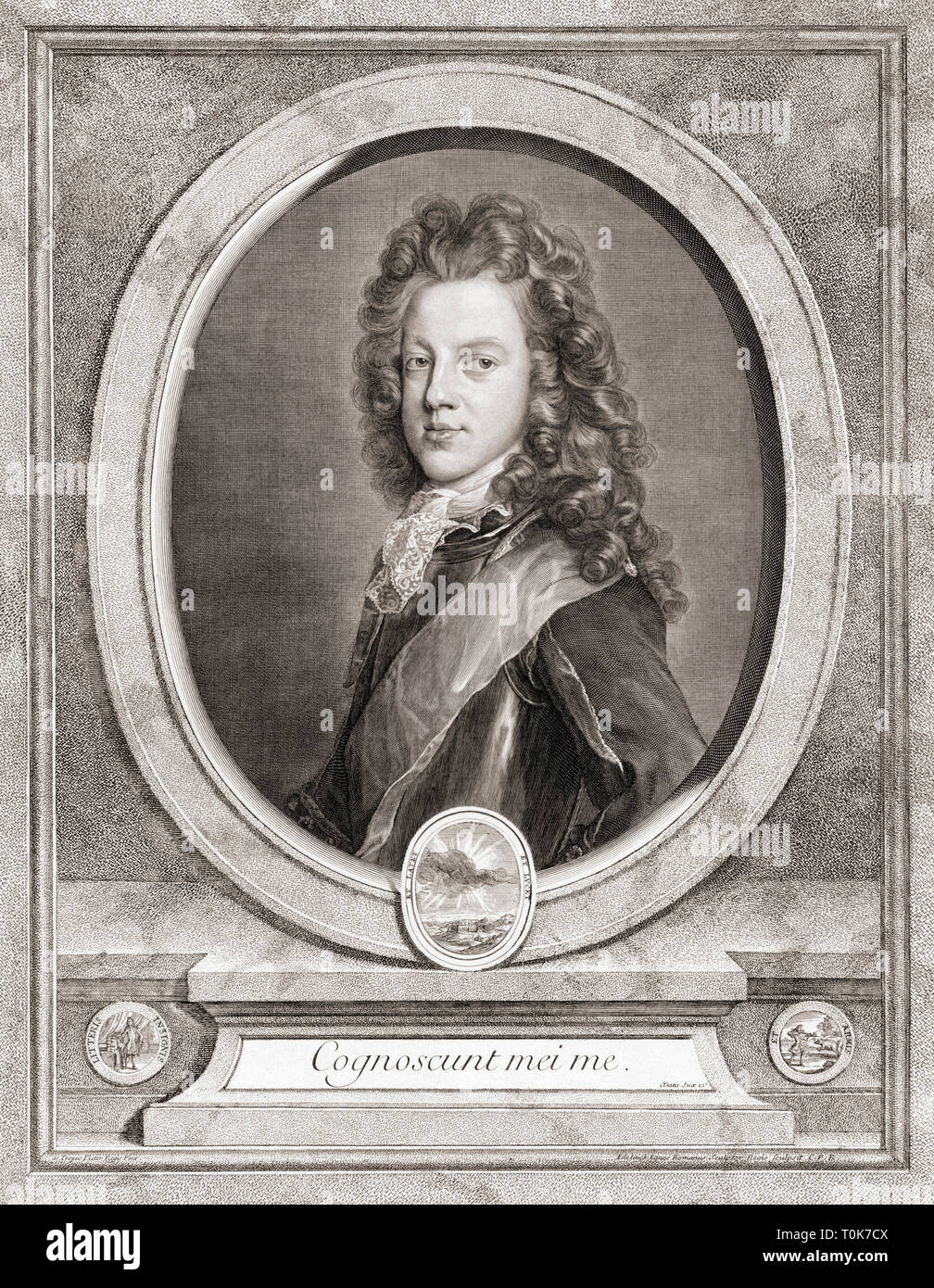James Francis Edward Stuart, 1688 - 1766.   Pretender to the English, Irish and Scottish crowns.  Known as The Old Pretender.  He was the father of  Charles Edward Stuart, Bonnie Prince Charlie, The Young Pretender. Stock Photo