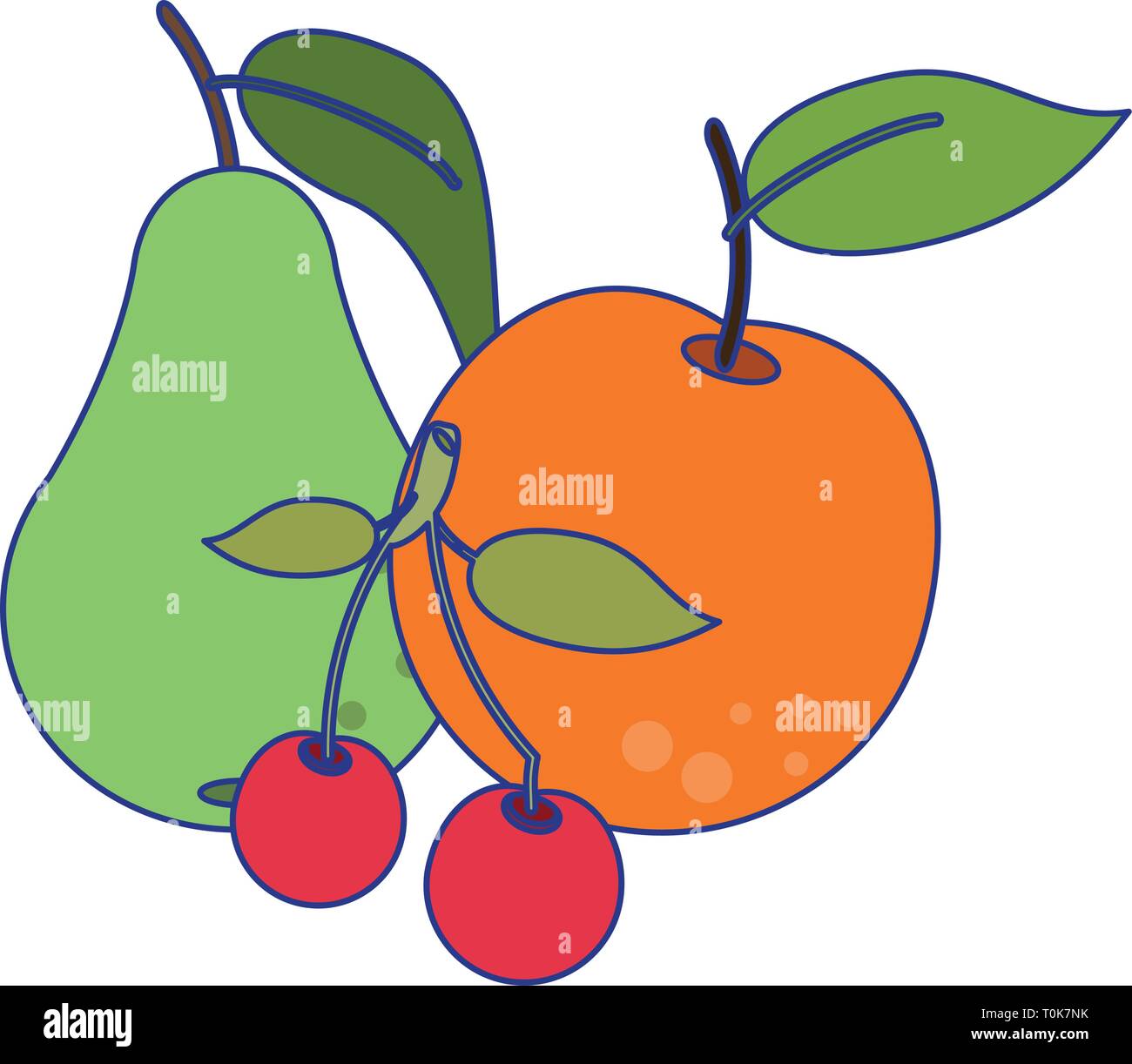 Fresh Fruits Line fruits healthy and fresh food blue lines Stock Vector Image & Art - Alamy