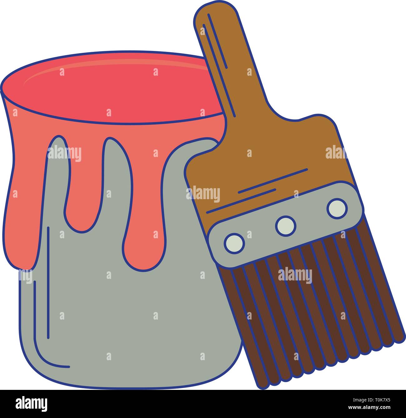 Paint bucket and brush tools blue lines Stock Vector Image & Art - Alamy