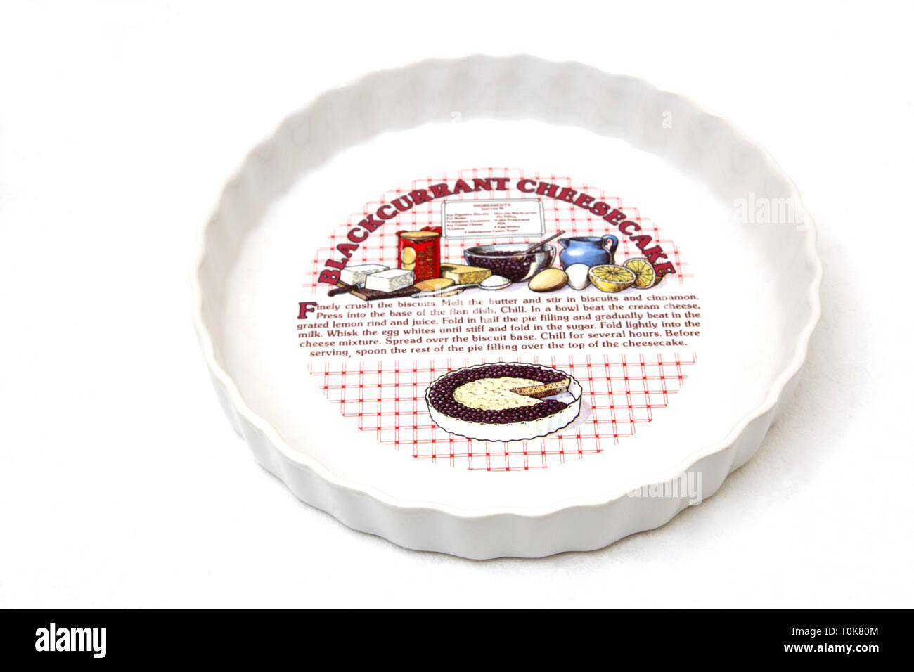 Ceramic Cheesecake / Flan Dish Stock Photo