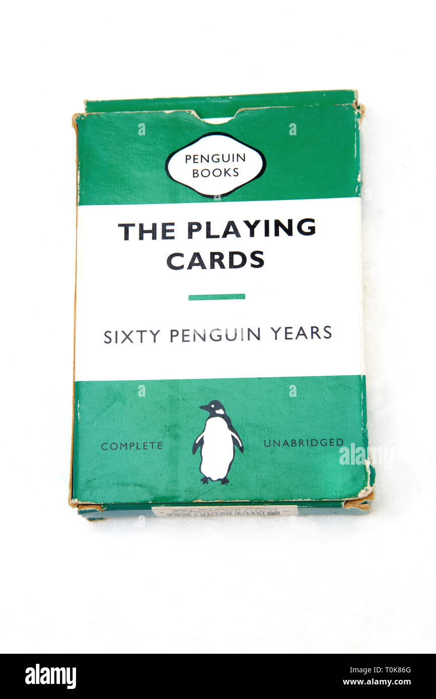 Vintage Penguin Books Playing Cards Celebrating Sixty Penguin Years Stock Photo