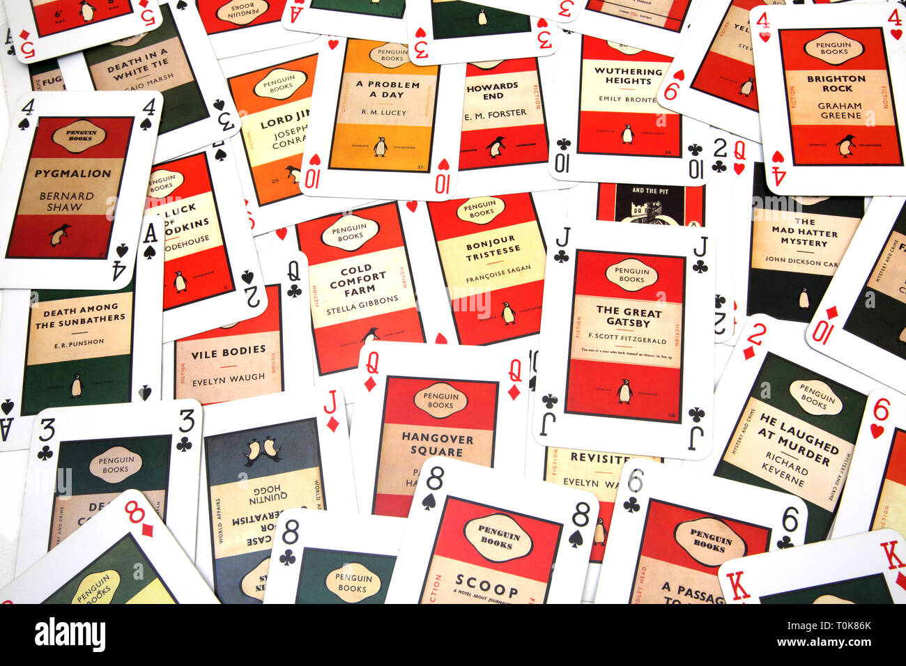 Vintage Penguin Books Playing Cards Celebrating Sixty Penguin Years - with Titles of Classic Books Stock Photo