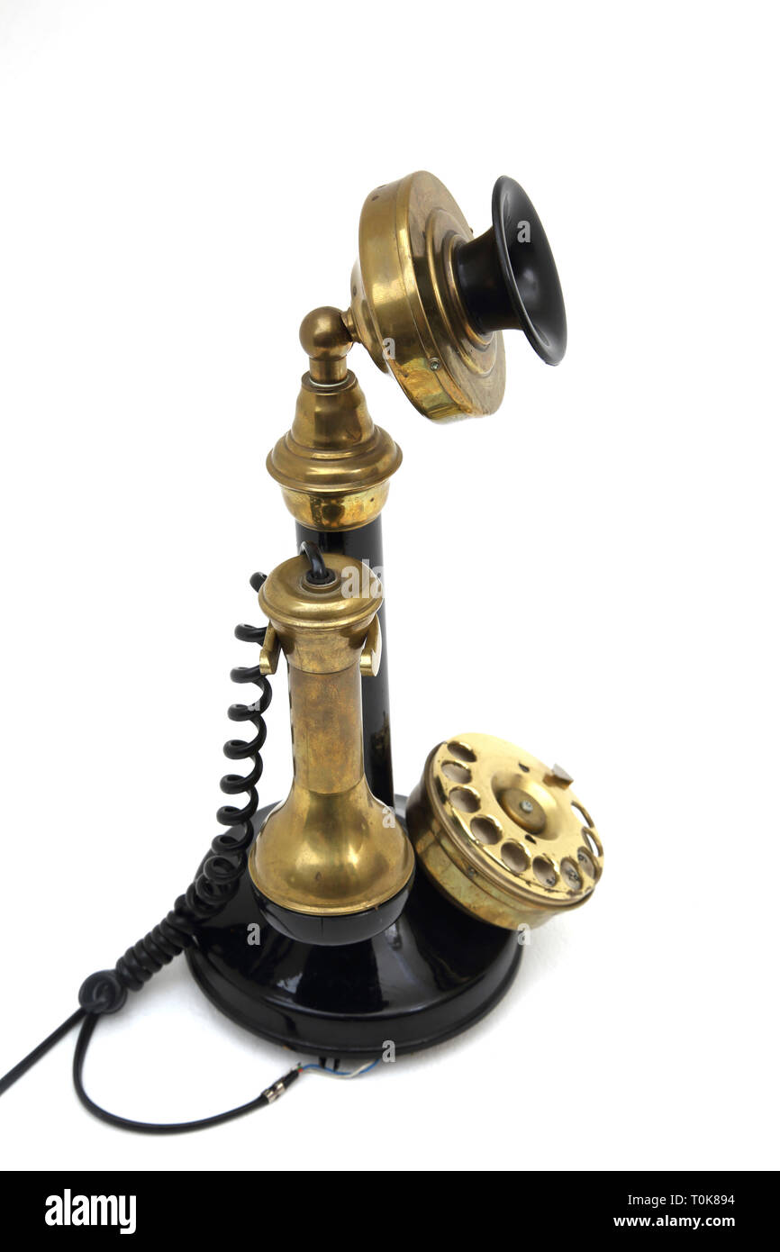 Antique Candlestick Telephone Stock Photo Alamy