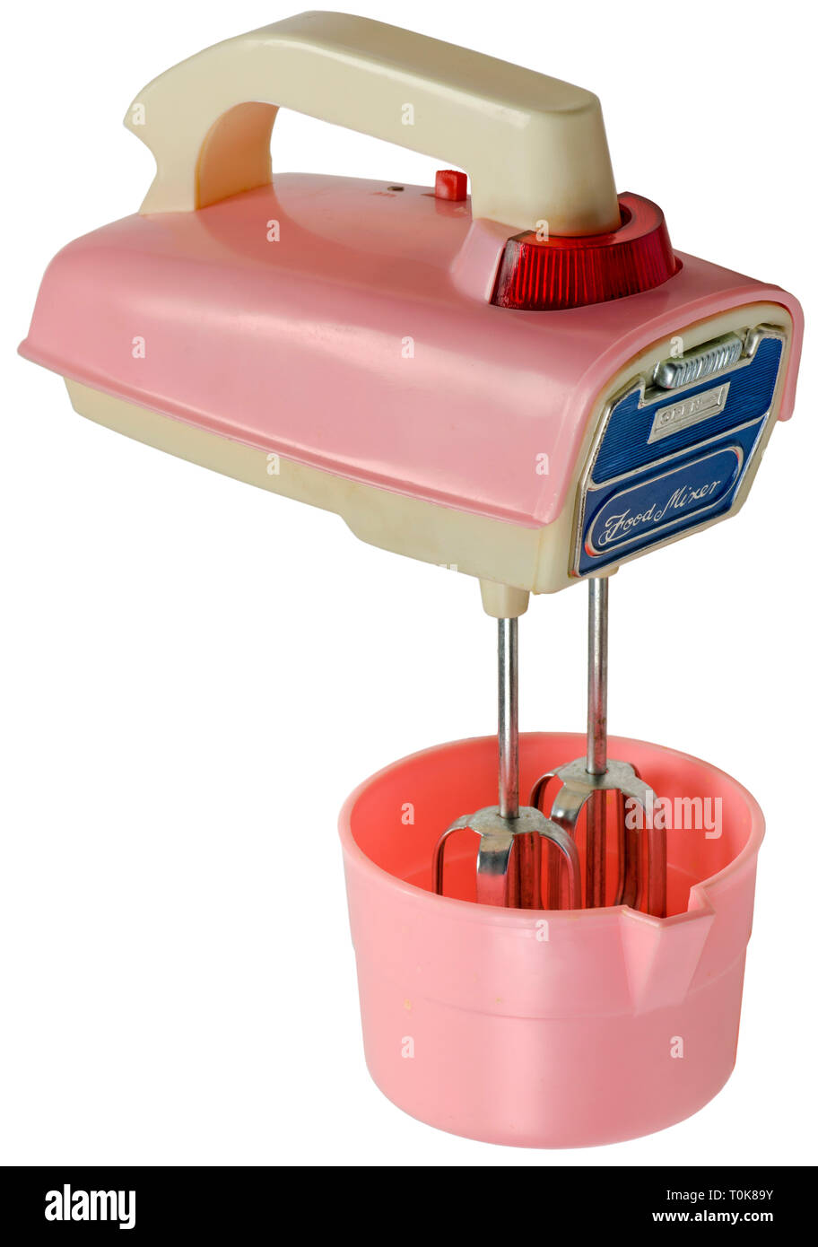 toys, hand mixer with mixing bowl, operative, battery-operated, electrical mixer, design in the style typical American kitchen appliances of the fifties, Germany, circa 1959, Additional-Rights-Clearance-Info-Not-Available Stock Photo