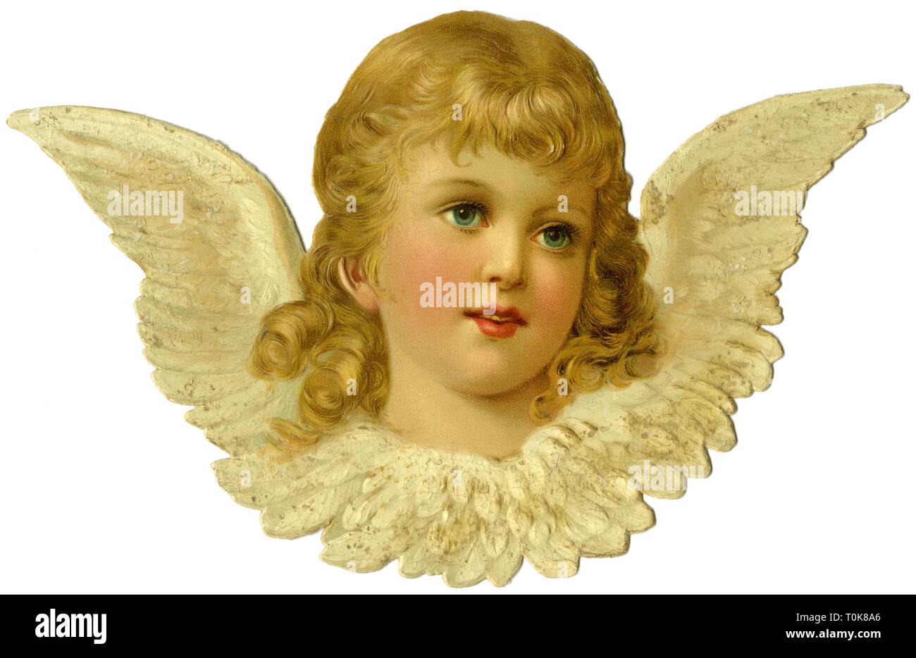 kitsch / souvenir, cherub, lithograph, Germany, 1876, Additional-Rights-Clearance-Info-Not-Available Stock Photo
