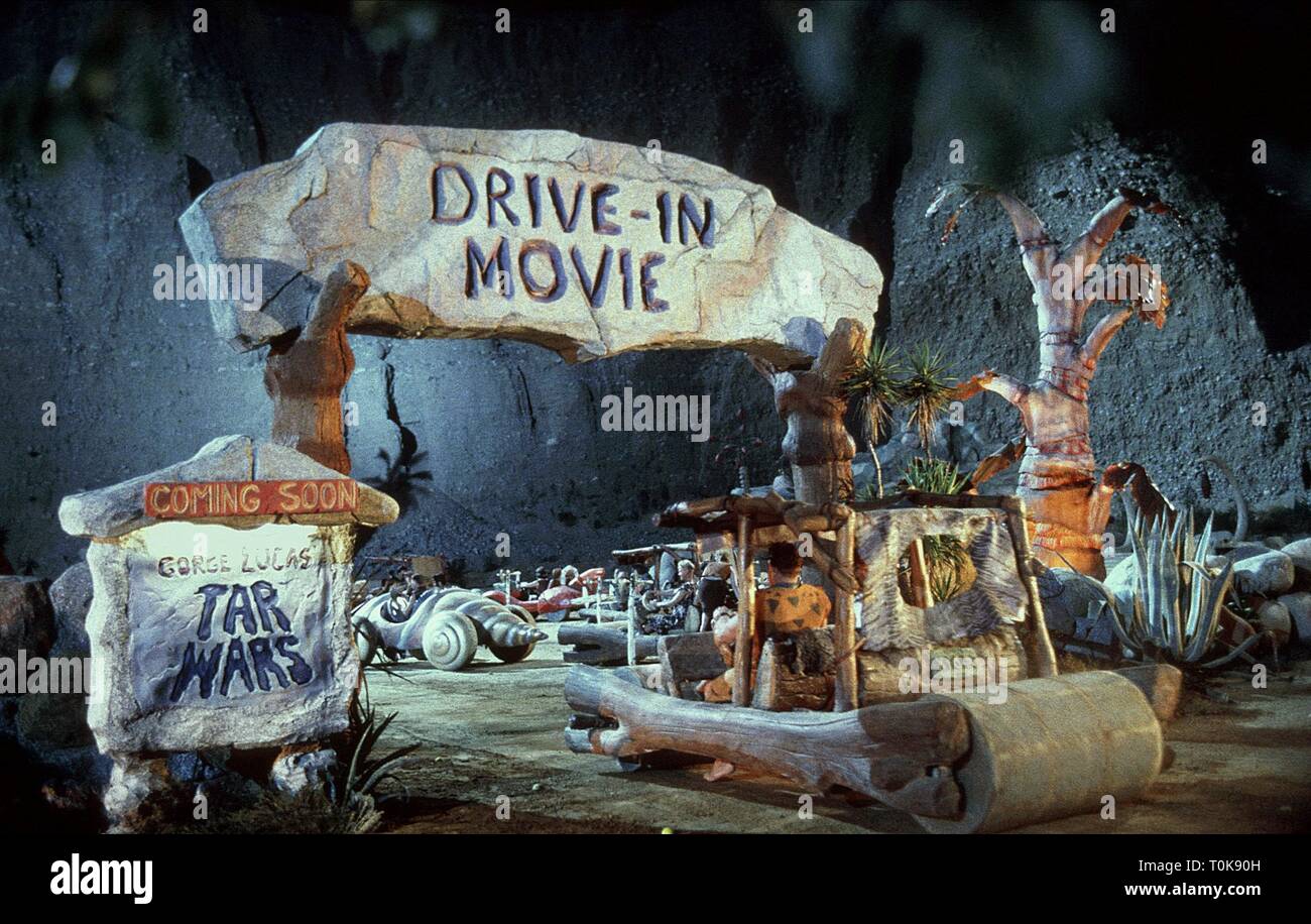 flintstones driving car