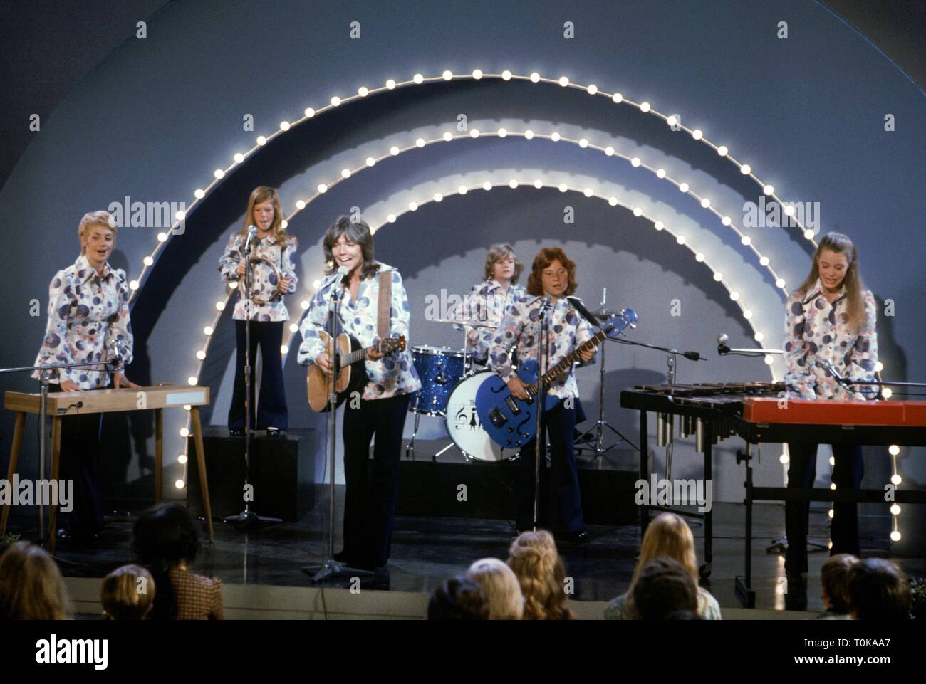 THE PARTRIDGE FAMILY, SHIRLEY JONES, SUZANNE CROUGH, DAVID CASSIDY, BRIAN FORSTER, DANNY BONADUCE , SUSAN DEY, 1970 Stock Photo