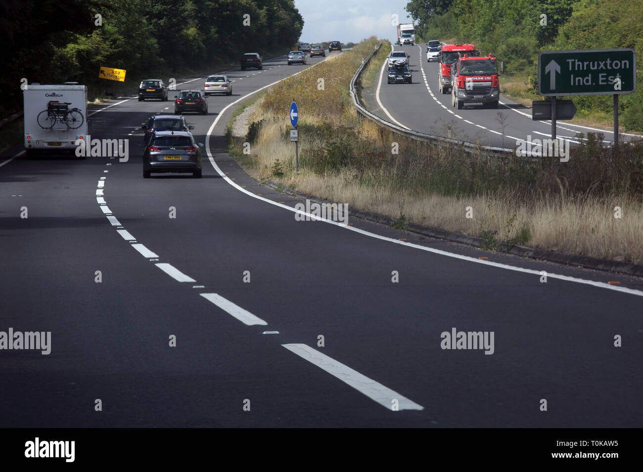 Traffic on the A303 Dual Carriageway England Stock Photo