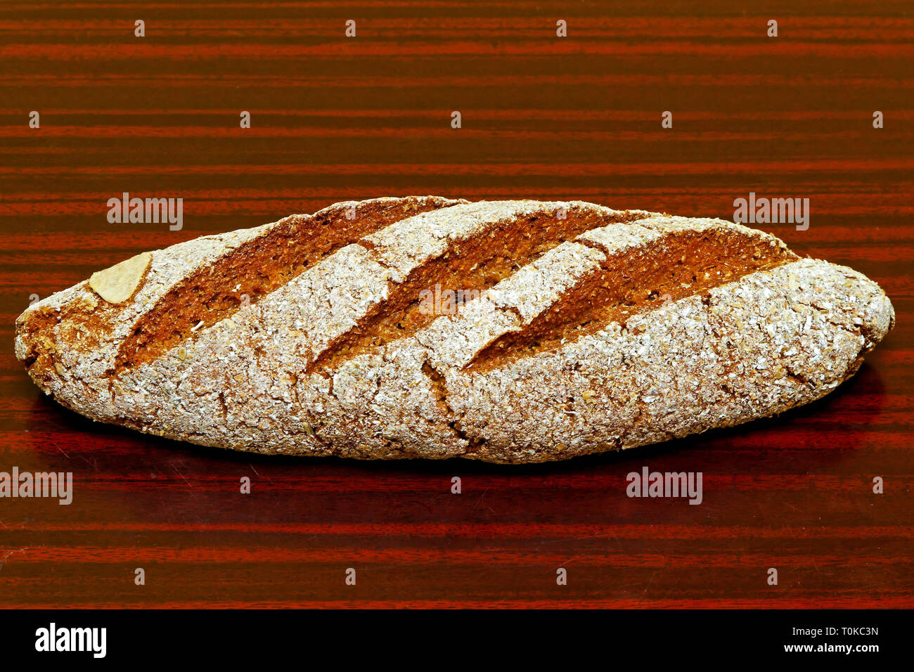 Whole grain brown rye bread without yeast Stock Photo Alamy