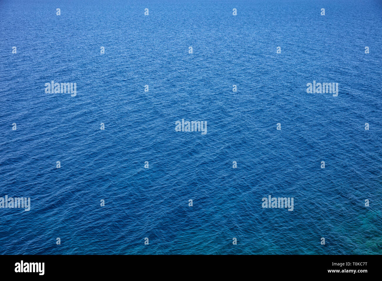 Deep blue sea water surface. Calm sea background texture, high angle view Stock Photo