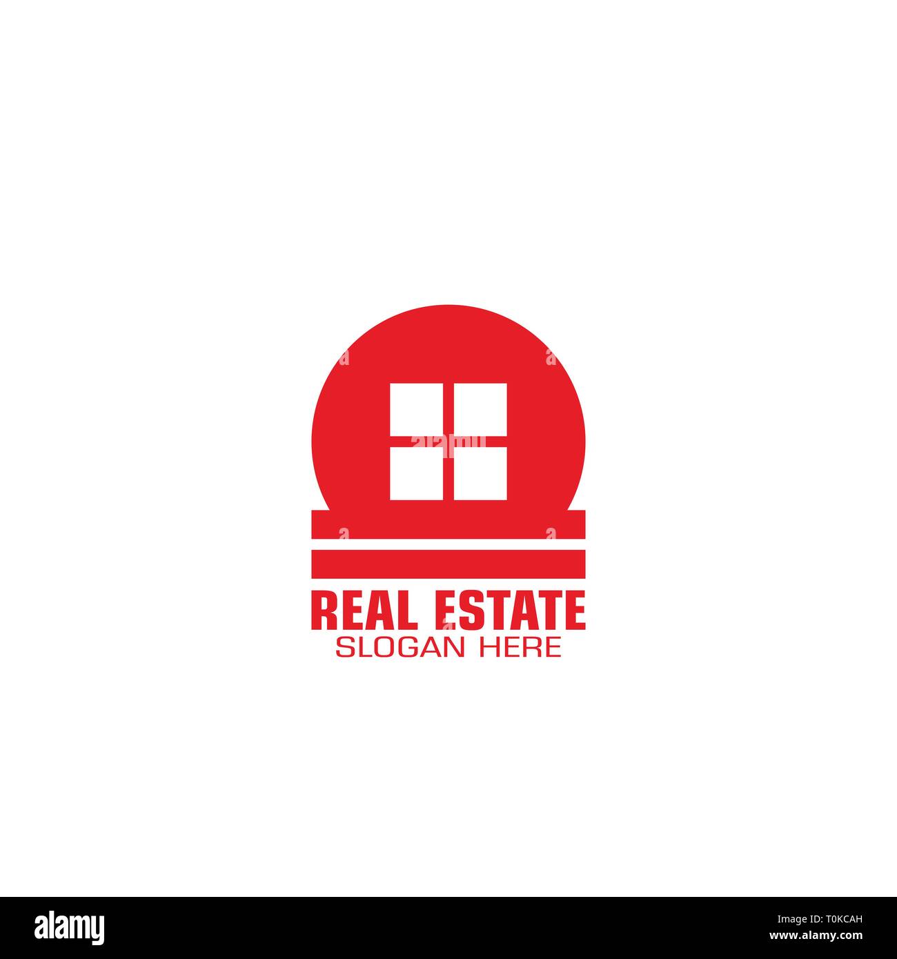 Real estate logo design, window logo, flat design. Stock Vector