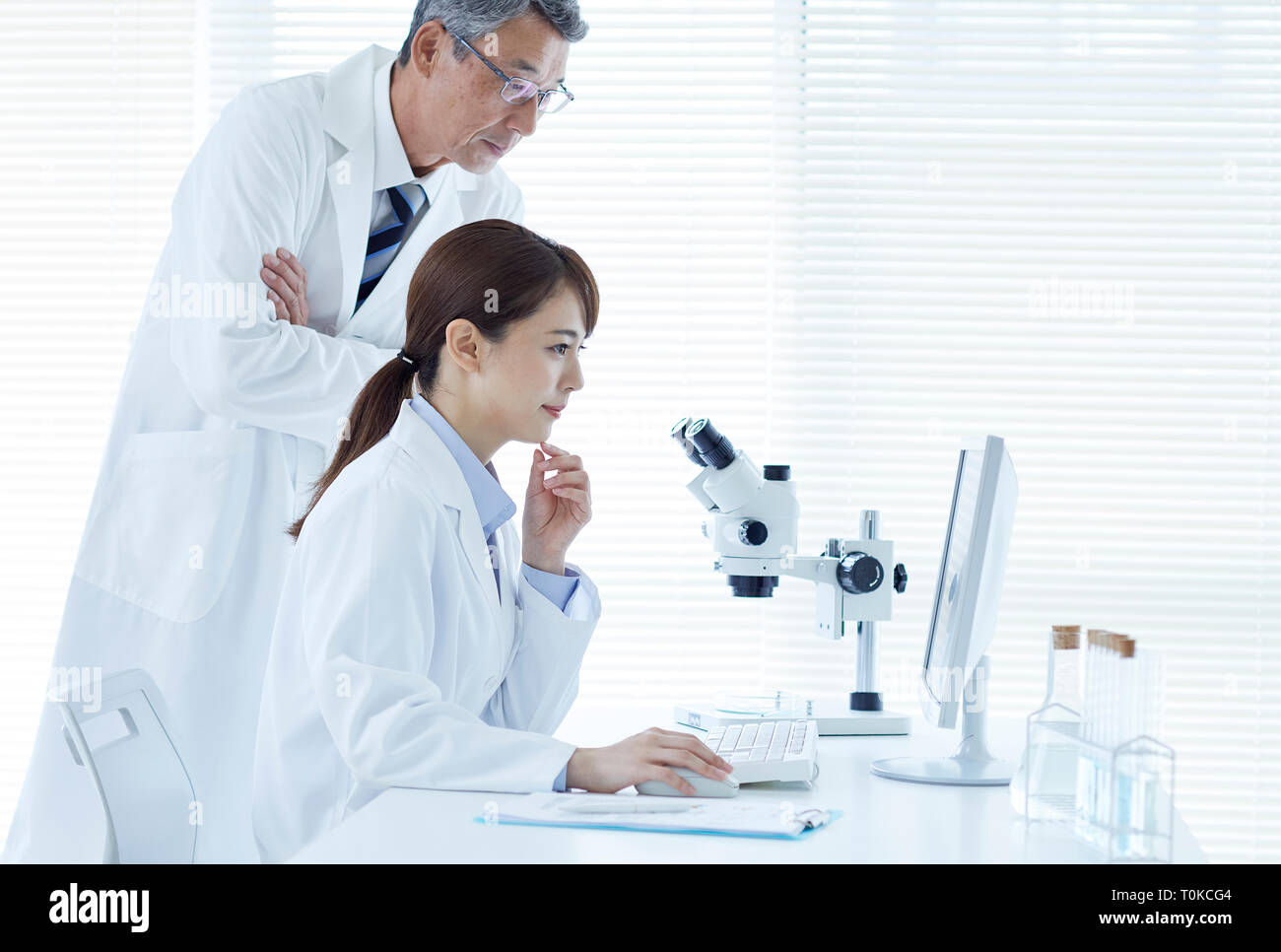 Japanese researchers in the lab Stock Photo Alamy