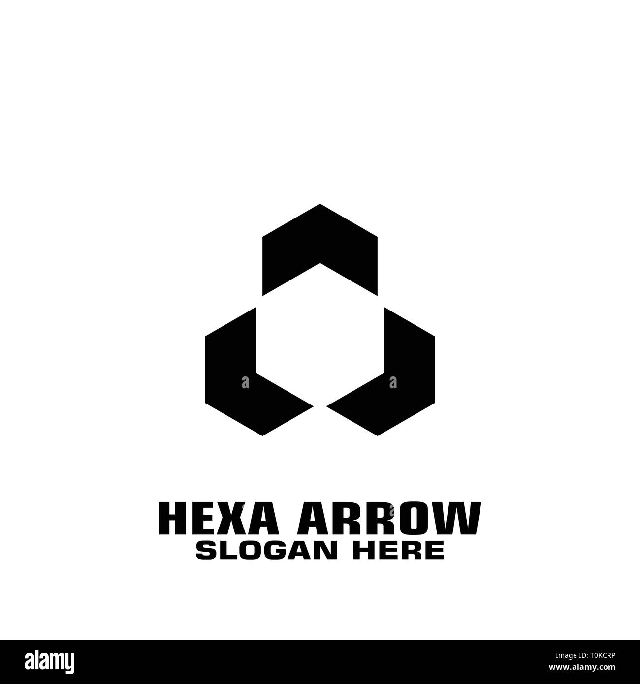 Hexagon three arrow graphic, business logo design Stock Vector Image