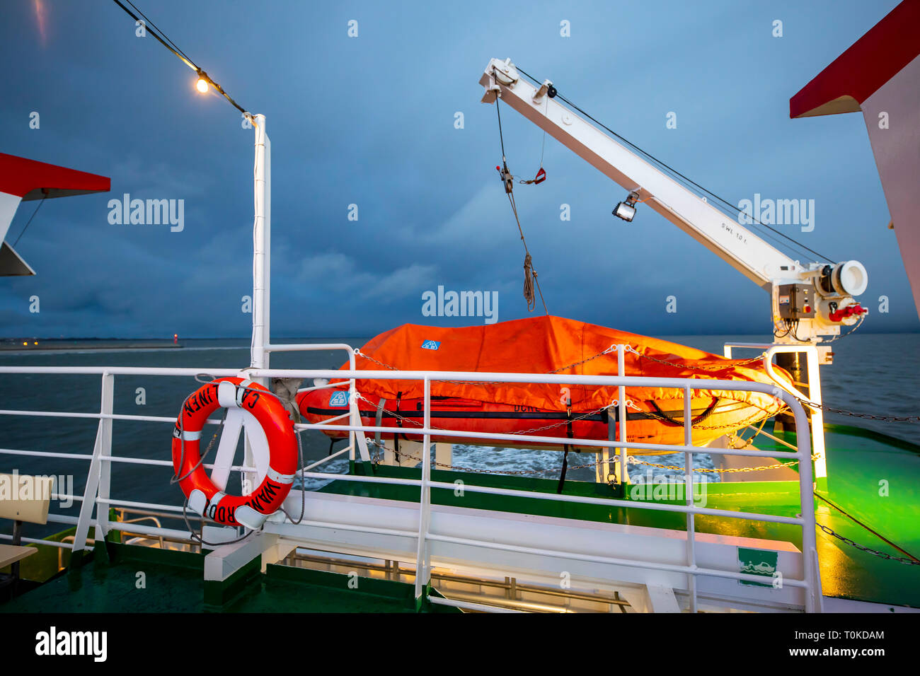 Island Wangerooge, Ostfriesland, ferry to the mainland,East Frisia, Northern Germany, North Sea Coast, Stock Photo