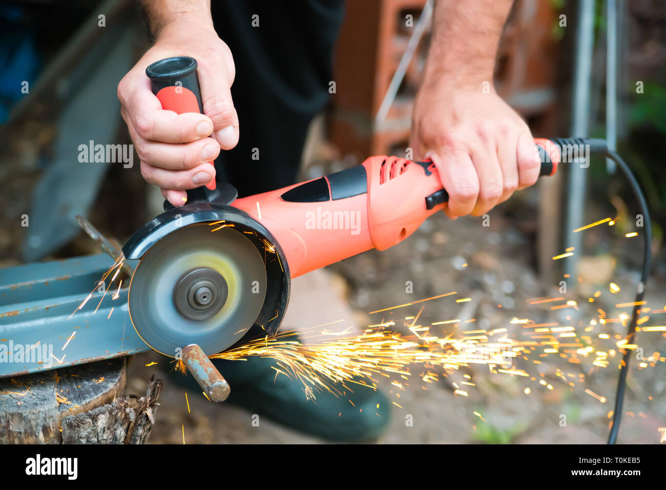 grinder machine while working Stock Photo Alamy