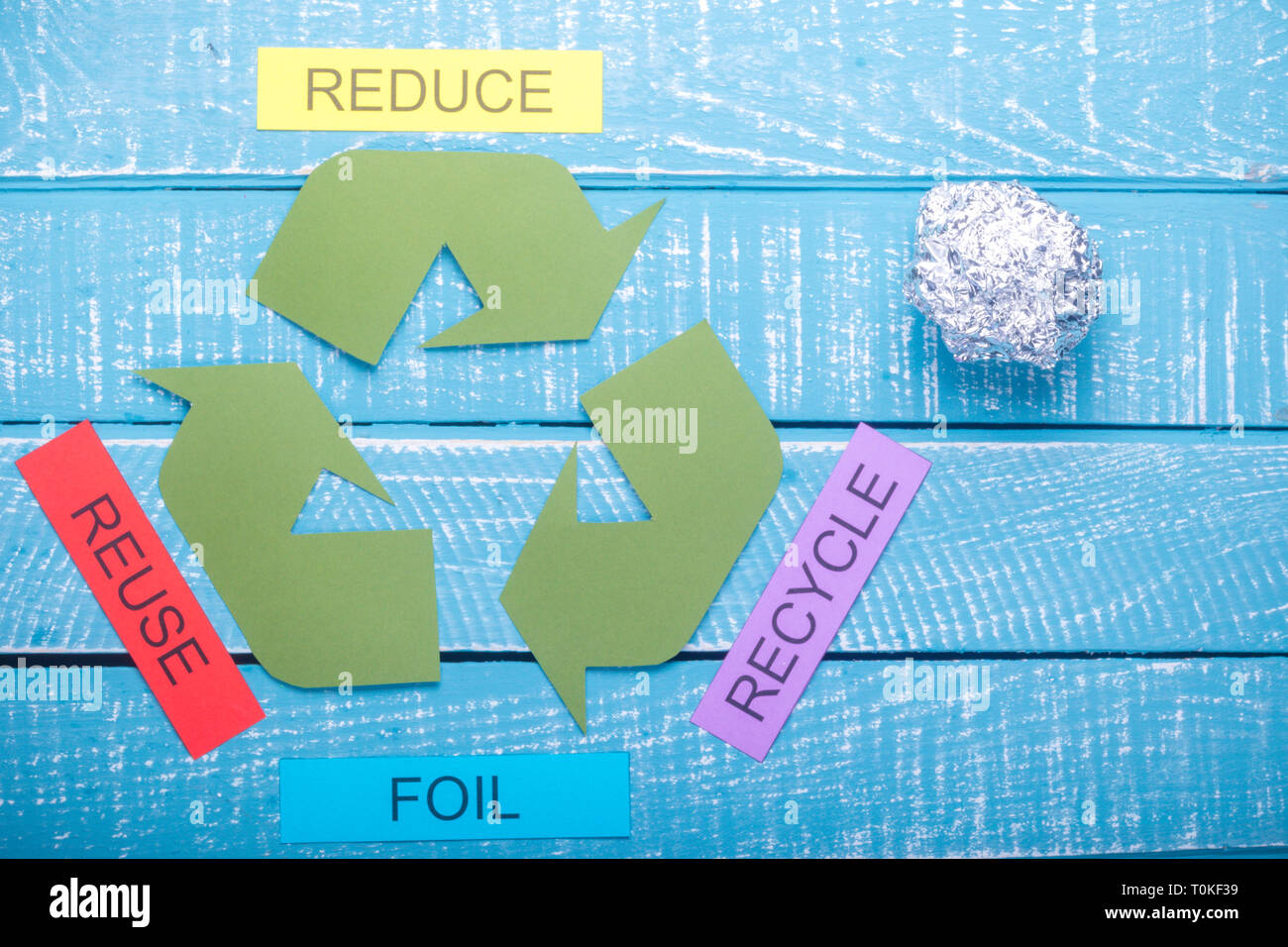 Recycle concept showing the green recycle logo with reduce, reuse ...