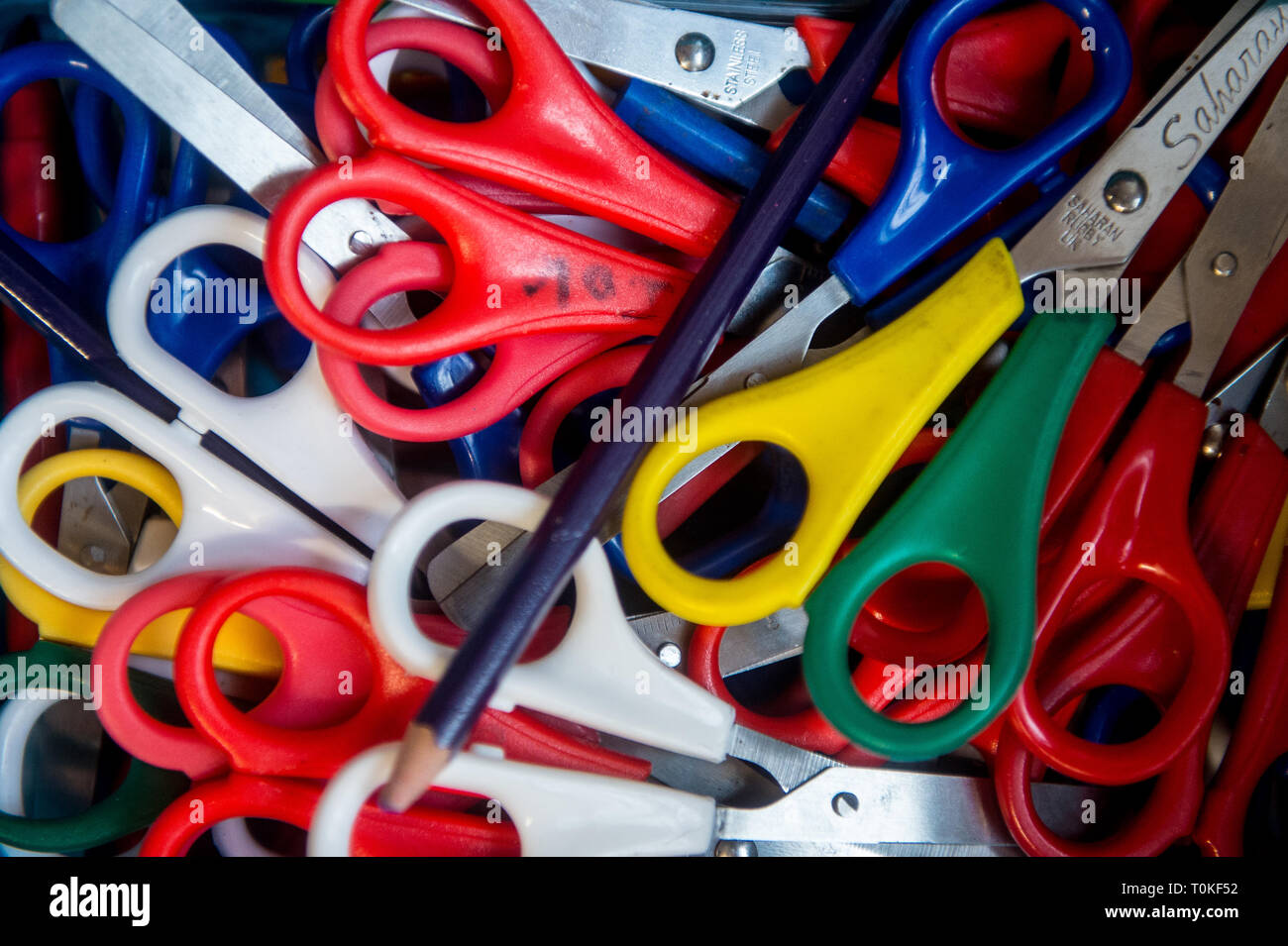 Colourful scissors Stock Photo