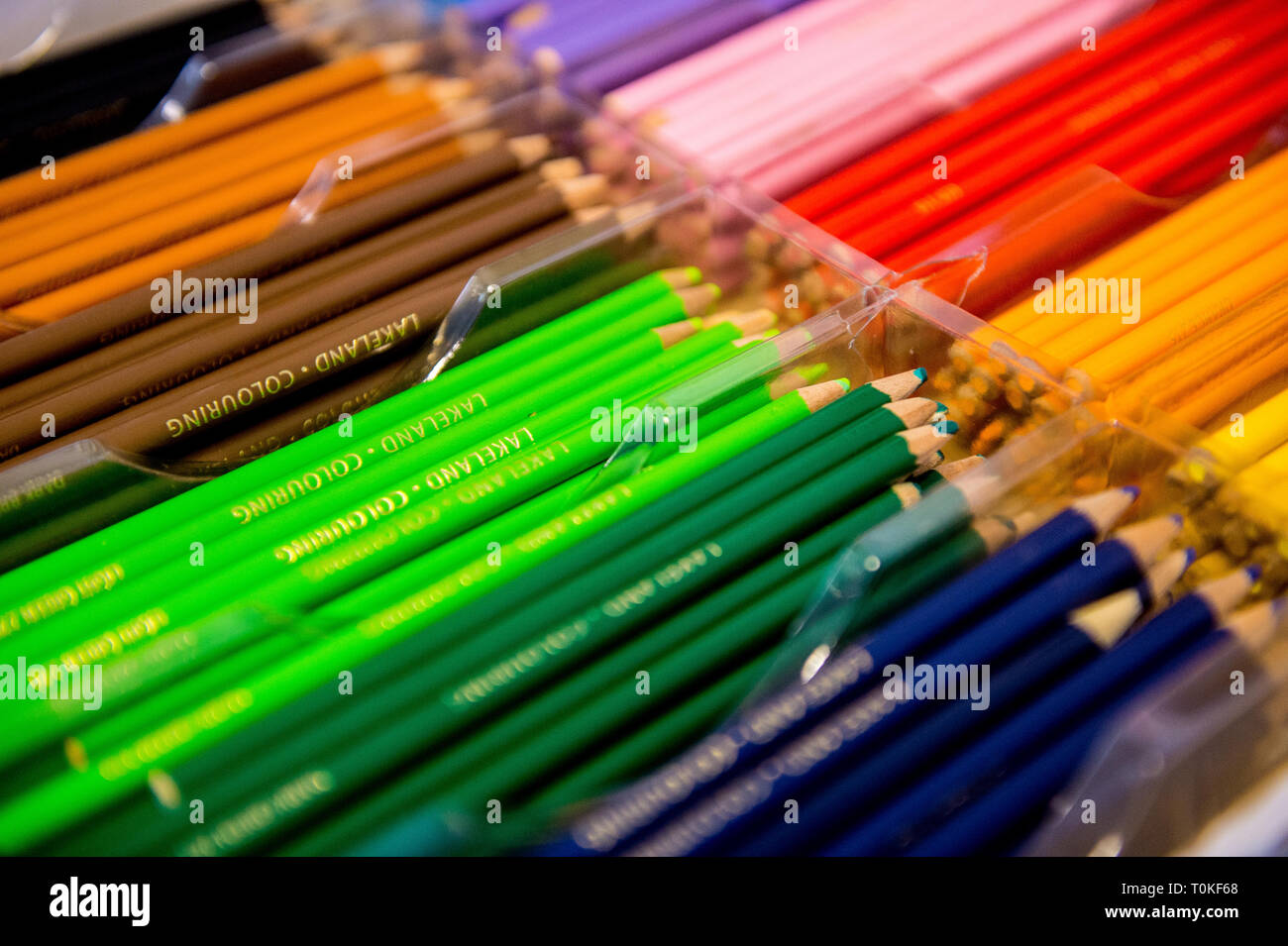 Colourful colouring pencils Stock Photo