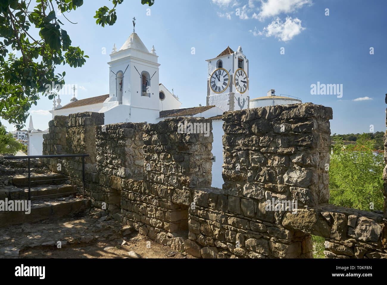 Santa Maria do Castelo church in Tavira, Faro, Algarve, Portugal Stock Photo