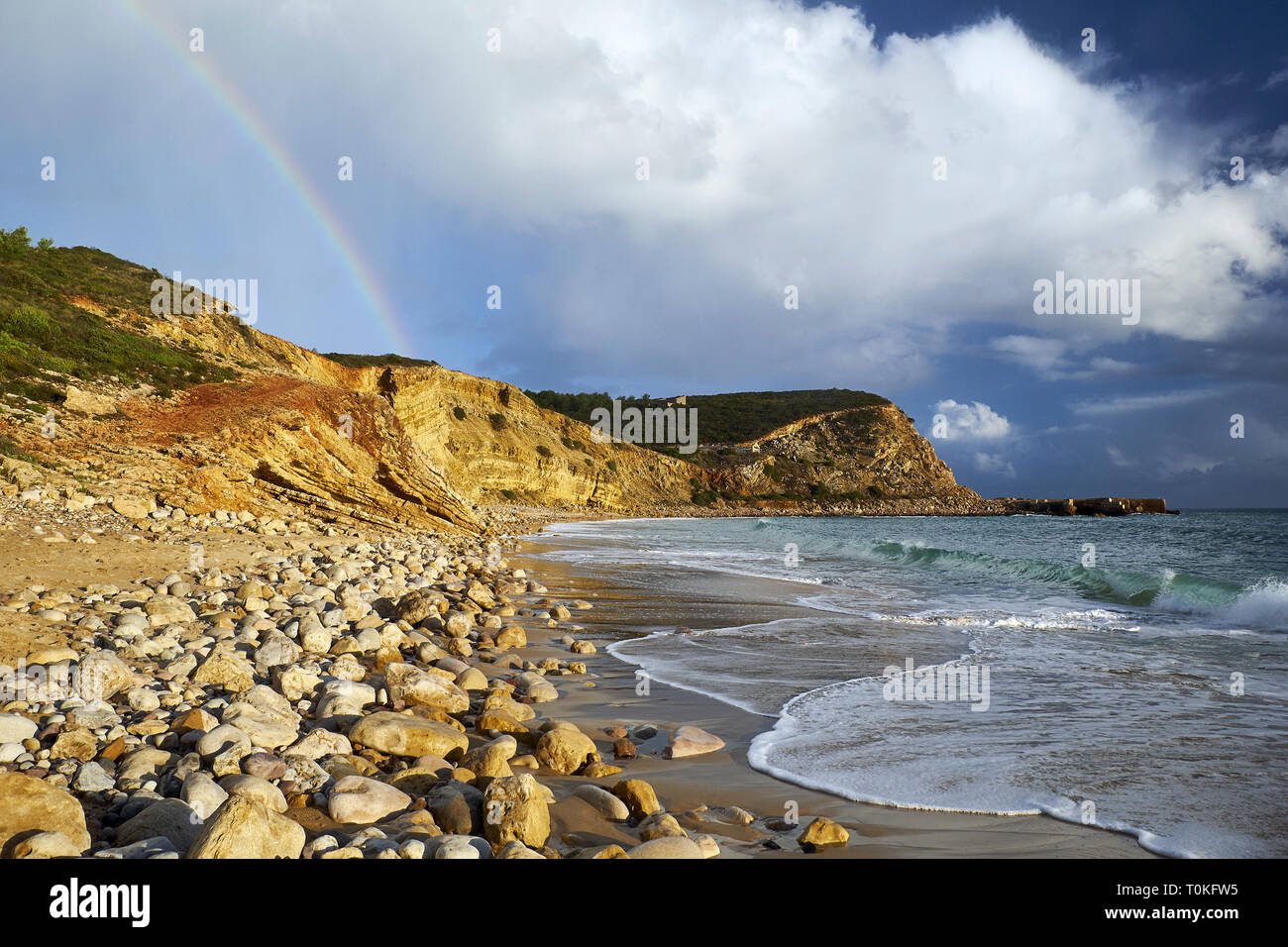 Cabanas Velhas Beach, Budens, Faro, Algarve, Portugal Stock Photo