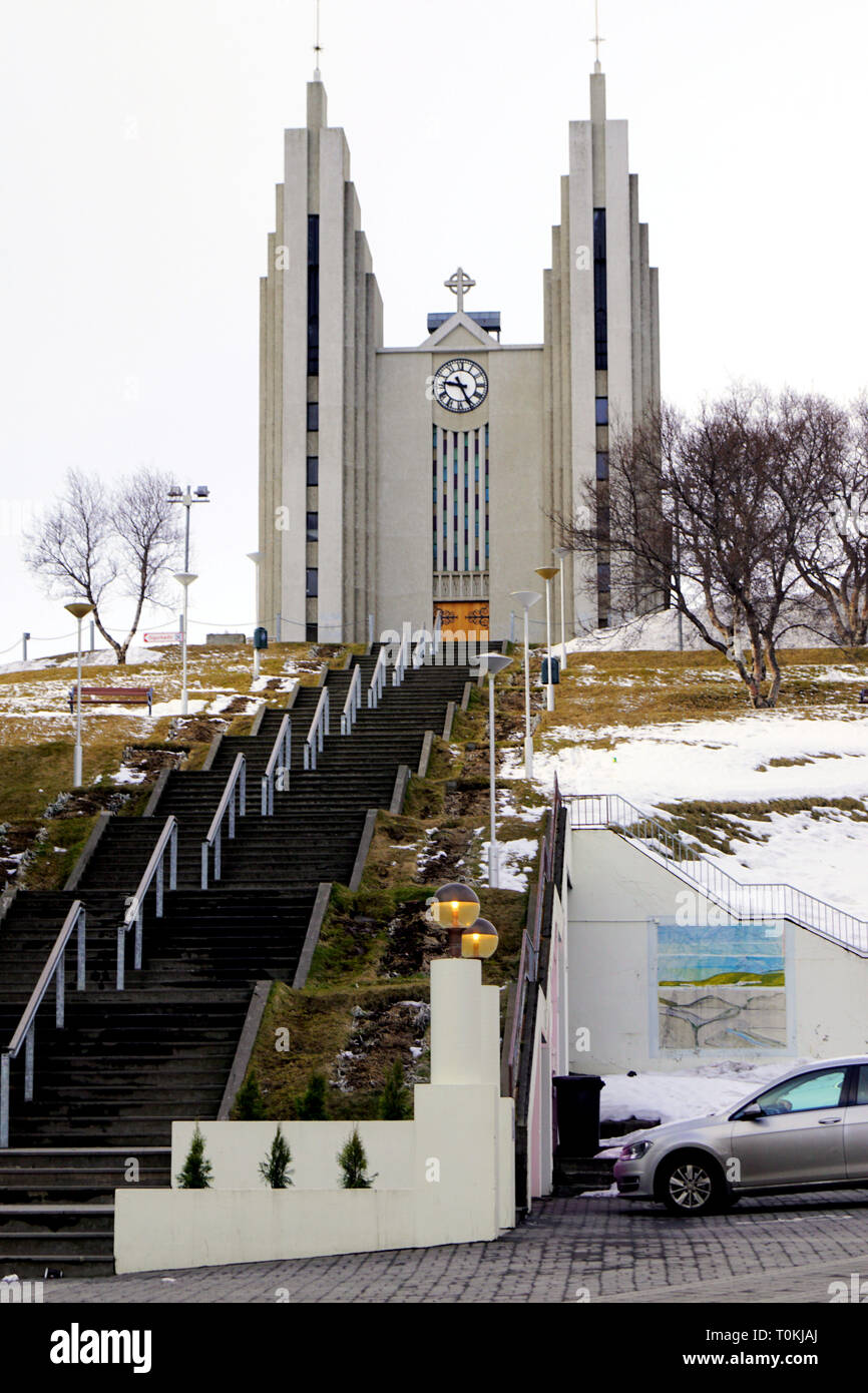 Akureyri church akureyri iceland hires stock photography and images