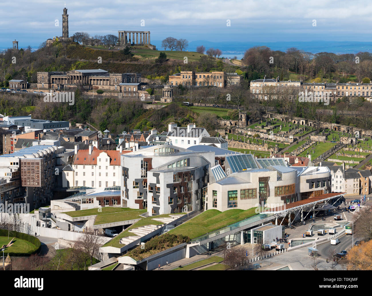 General view of the Scottish Parliament building at Holyrood in